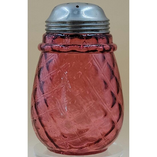 Antique Cranberry Glass Sugar Shaker