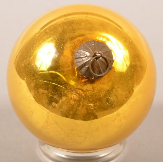 Antique French Gold Glass Ball Form Kugel.