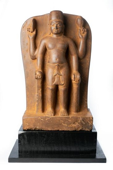 Antique Khmer Style Stone Vishnu Stele