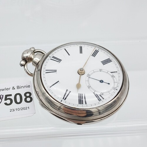 Antique London silver cased pocket watch produced by P. Brys...
