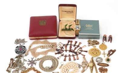 Antique and later jewellery and wristwatches including Victo...