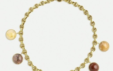 Antique assembled intaglio drop necklace