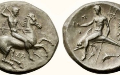 Apulia, Tarentum, Nomos, ca. 332-302 BC AR (g 8,11; mm...