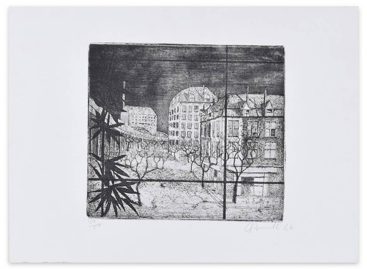 Armando Buratti Paris, 1947 Original black and white etching,...