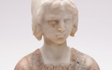 Art Noueveau Marble Bust of a Lady (H: 26cm)
