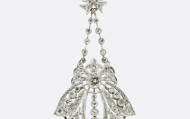 Art Nouveau Diamond Pendant Necklace