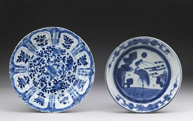 Arte Cinese Two blue and white porcelain dishes China