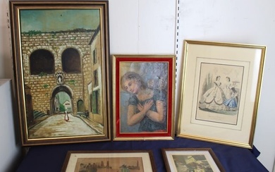 Assorted Collection of Local French Artist Paintings and Prints