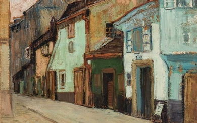 Auguste Herbin 1882-1960 (French) Scene du Rue oil on