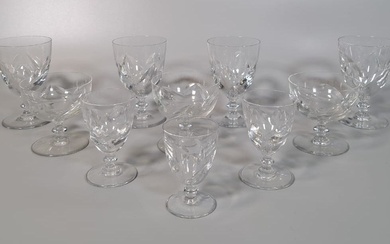 BACCARAT Partie de service de verres en cristal modèle "Constantine" comprenant : - 12 coupes...
