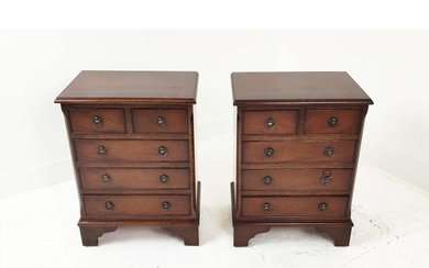 BEDSIDE CHESTS, a pair, Georgian style mahogany, each with f...