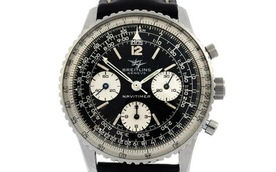 BREITLING - a Navitimer chronograph wrist watch. Stainless steel case with slide rule bezel. Case