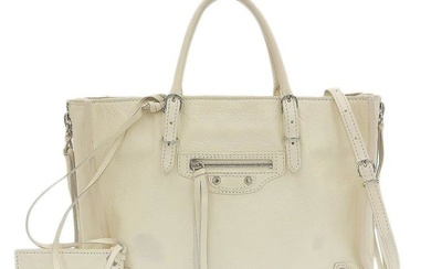 Balenciaga BALENCIAGA paper mini handbag shoulder bag 2WAY leather ivory 370926