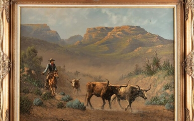 Beautiful original western Oil Painting by noted Texas
