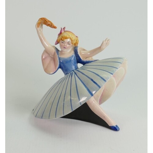 Beswick rare figure of girl ballet dancer 437: in blue strip...
