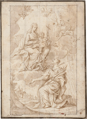 Bicchierai, Antonio – Die hl. Christina von Bolsena bittet die Madonna mit Kind um den Segen für eine Kirche