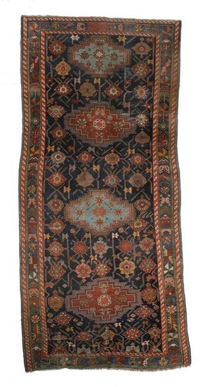 Blue and red oriental rug