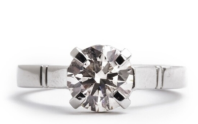 NOT SOLD. Bodil Binner: A diamond ring set with a brilliant-cut light brown diamond weighing...