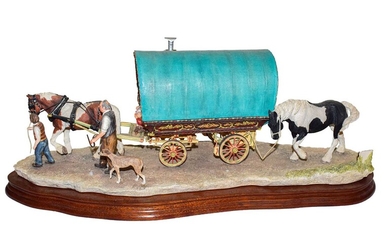 Border Fine Arts 'Arriving at Appleby Fair' (Bow Top Wagon and Family)