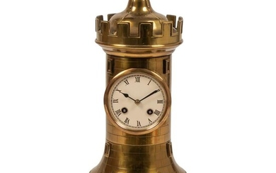 Brass Antique Medieval Castle Tower Desktop Clock