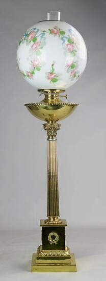 Brass Column Form Lamp