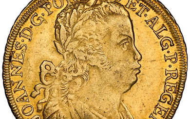 Brazil: , João Prince Regent gold 6400 Reis 1813-R AU55 NGC,...