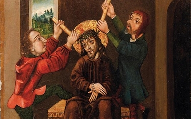 Breu, Jörg - Schule des, Gotisches Tafelbild mit der Dornenkrönung Christi