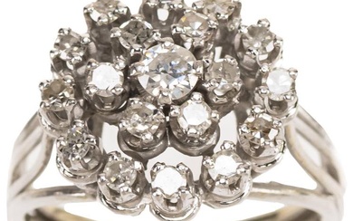 Brillant Diamanten Ring, 585 Weißgold, 1 Brillant von ca. 0,14ct...