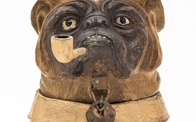 Bulldog Bust with Pipe Spelter Bank