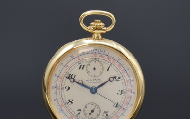 C. H. MEYLAN Montre de poche ouverte avec chronographe à roue à colonnes en GG...
