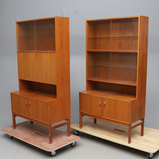 CABINETS / BOOK SHELVES, 2 pcs, around 1950 / 60s.