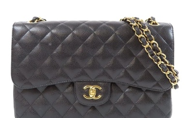 CHANEL Quilted CC GHW Classic Shoulder Bag Crossbody A58600 Caviar Leather Black