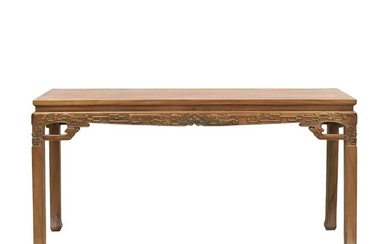 CHINESE HUANGHUALI CARVED WAISTED TABLE