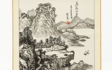 CHINESE SCROLL PAINTING WITH LANDSCAPE