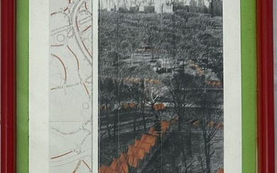 CHRISTO [bulgare] (1935-2020) The Gates, Central Park, New York Carte postale signée au feutre 16...