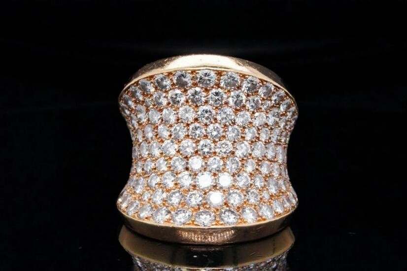 Cartier 6.50ctw VVS2-VS1/F-G Diamond 18K Chalice Ring