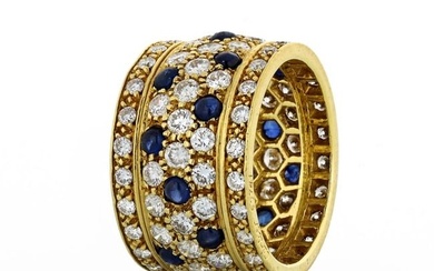 Cartier Nigeria 18K Yellow Gold Sapphire And Diamond Ring