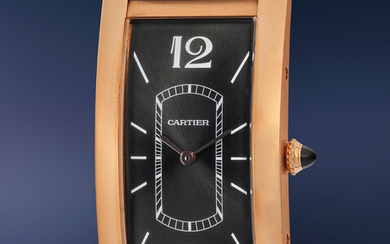 Cartier, Ref. WGTA0025 An elegant and desirable pink gold limited edition rectangular wristwatch with guarantee and presentation box