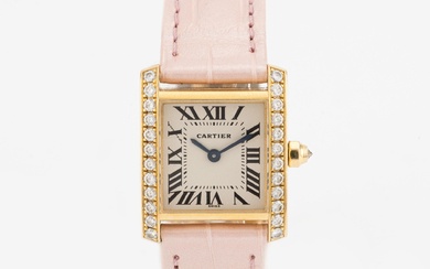 Cartier, Tank Francaise, "Diamond Case", wristwatch, 20.5 x 18.5 (25) mm