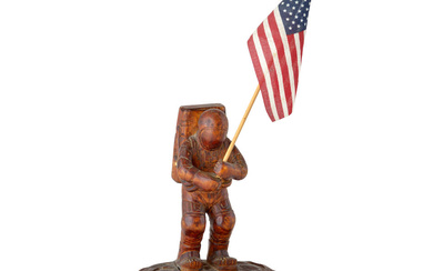 Carved Figure of Neil Armstrong on the Moon, United States,...