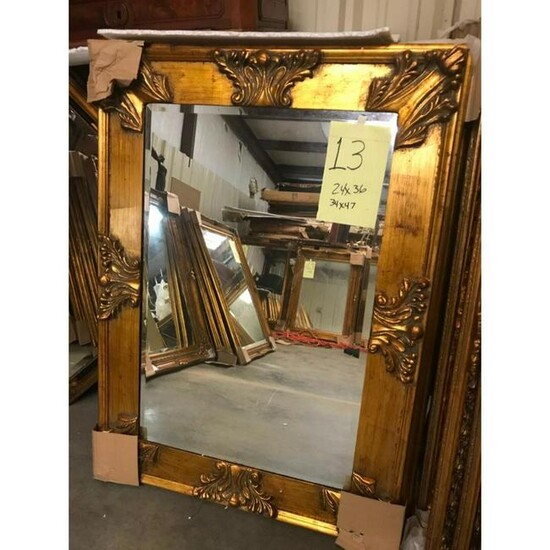 Carved Florentine Giltwood Beveled Mirror