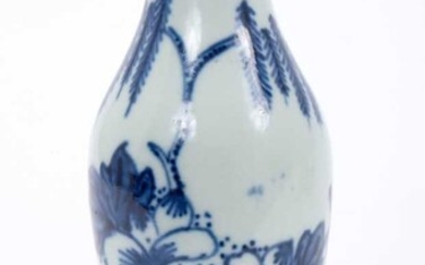 Chaffers Liverpool blue and white miniature vase