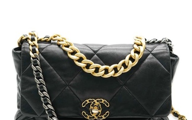 Chanel Black Quilted Lambskin Medium Chanel 19 Flap Bag
