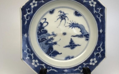 Chinese Blue and White Porcelain Plate,Mark