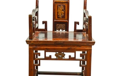 Chinese Carved Wood Armchair
