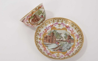 Chinese Meissen-style tea bowl and saucer