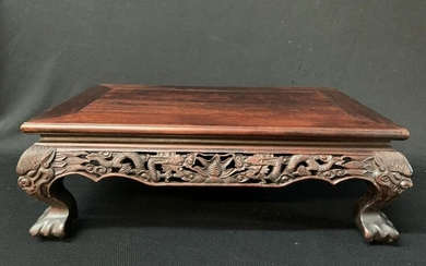 Chinese Qing Longyan Wood Carved Stand