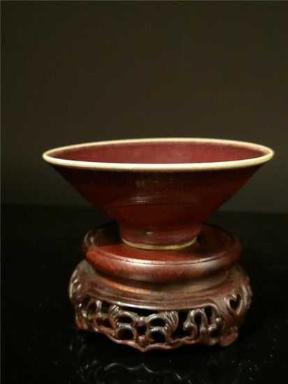 Chinese Red Porcelain Bowl