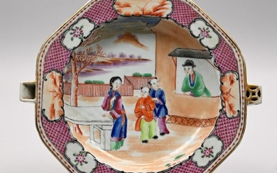ChineseExport Porcelain Famille Rose Warming Dish