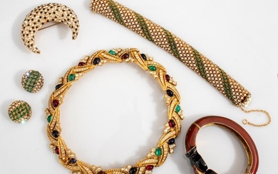 Ciner Gem-Set Gold-Tone Costume Jewelry, 5 Pieces